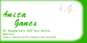 anita gancs business card